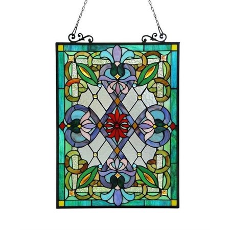 CHLOE LIGHTING Chloe CH3P324VG24-GPN 18 x 25.5 in. Lighting Izzy Tiffany Glass Victorian Window Panel - Value CH3P324VG24-GPN